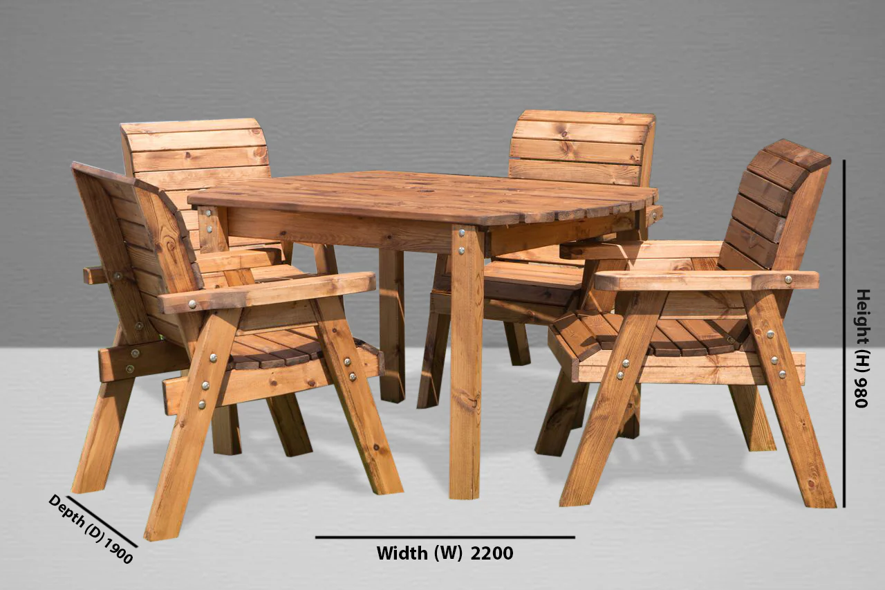 HB12 - Four Seater Rectangular Table Set - Image 8