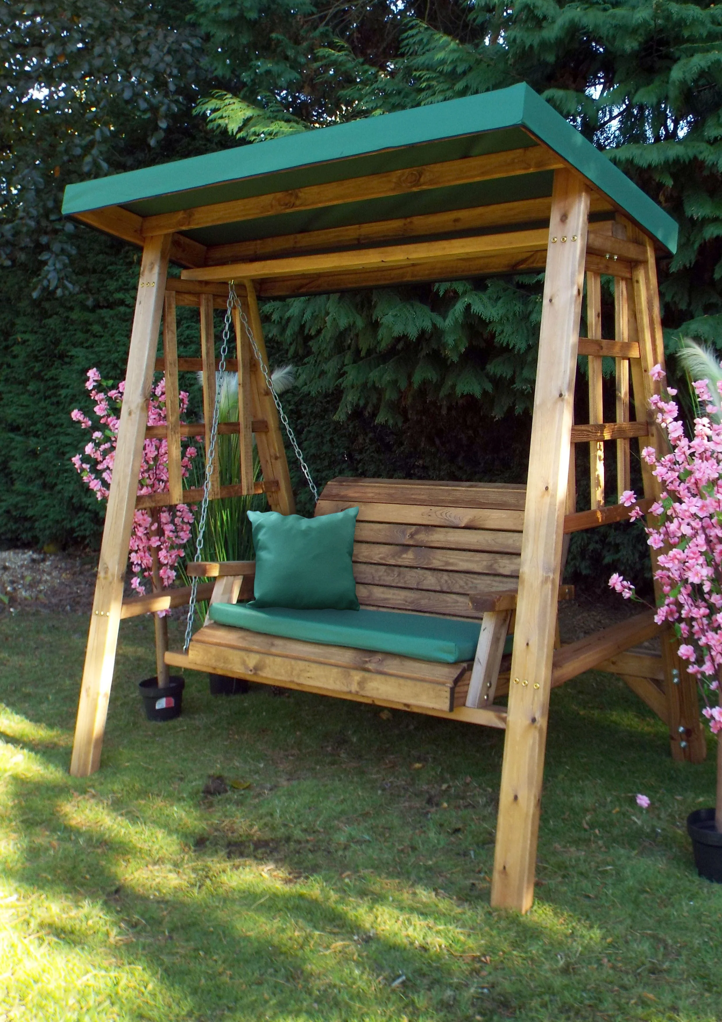 HB133G - Dorset Two Seater Swing Green - Image 6