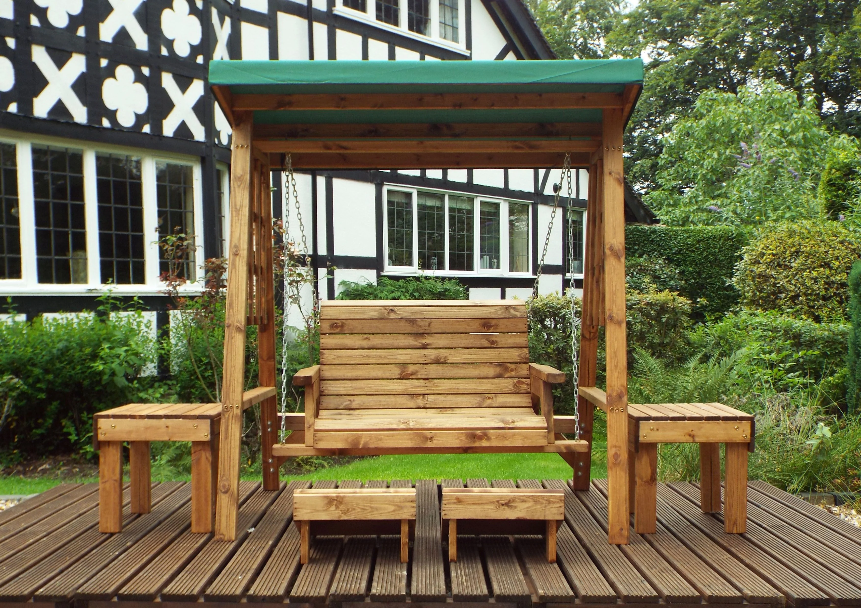 HB133G - Dorset Two Seater Swing Green - Image 7