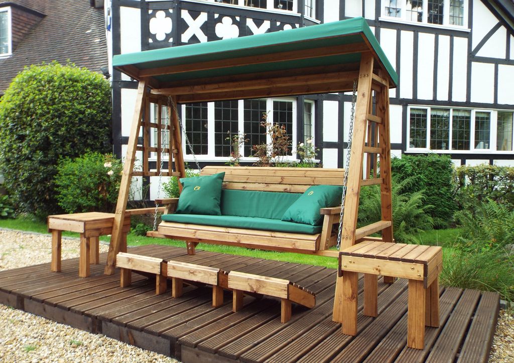 HB134G - Dorset Three Seater Swing Green - Image 7
