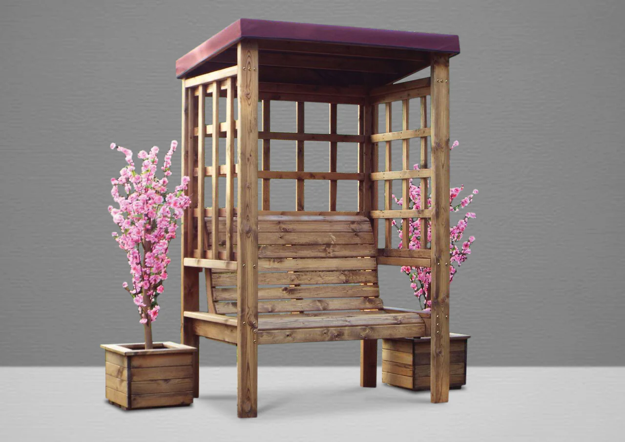 HB135B - Bramham Two Seater Arbour Burgundy - Image 4