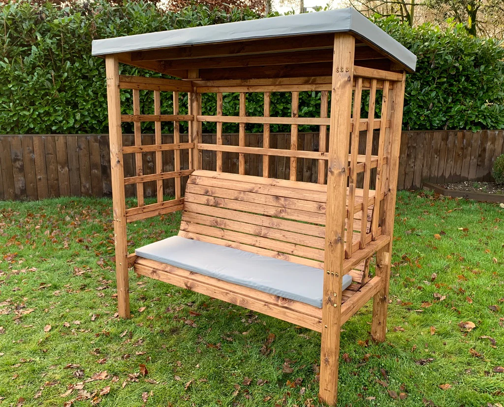 HB136GR - Bramham Three Seater Arbour Grey - Image 4