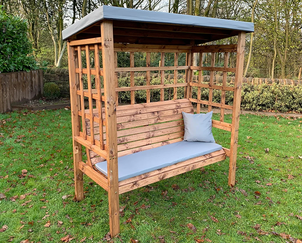 HB136GR - Bramham Three Seater Arbour Grey - Image 5